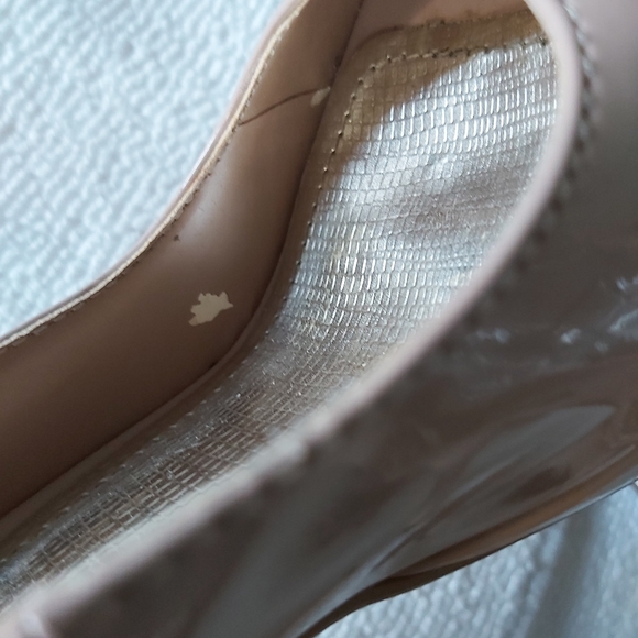 Bamboo platform stiletto heels nude   glossy pumps peep toe slingback - Picture 13 of 16